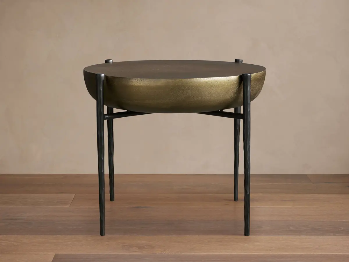 Donovan End Table In Antique Brass 1