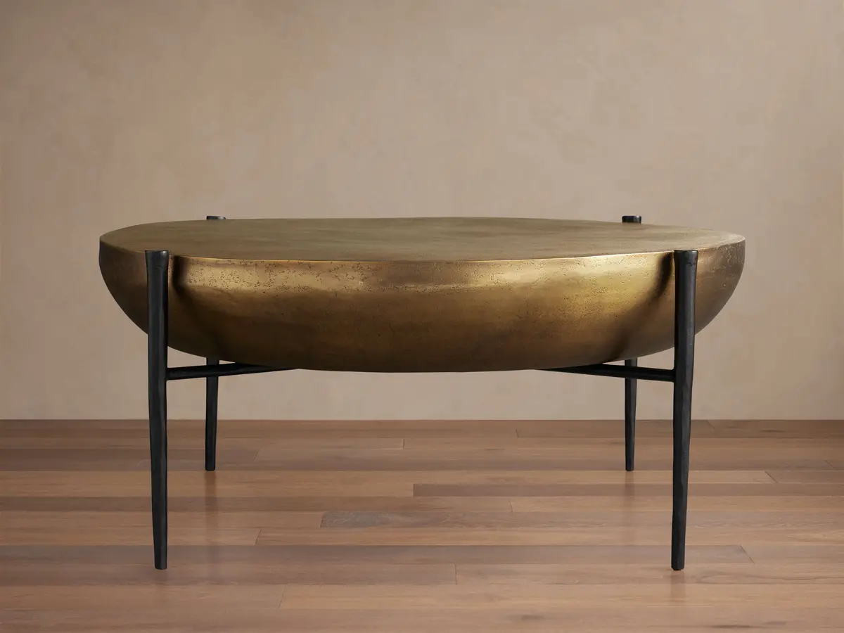 Donovan Coffee Table In Antique Brass 1