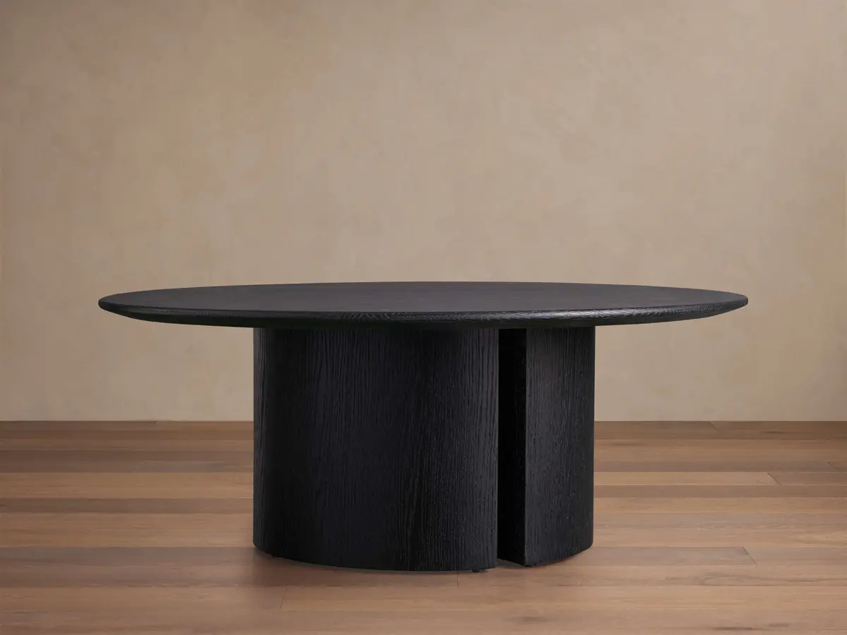 Saint Germain Round Wood Coffee Table With Dauphine Base 1