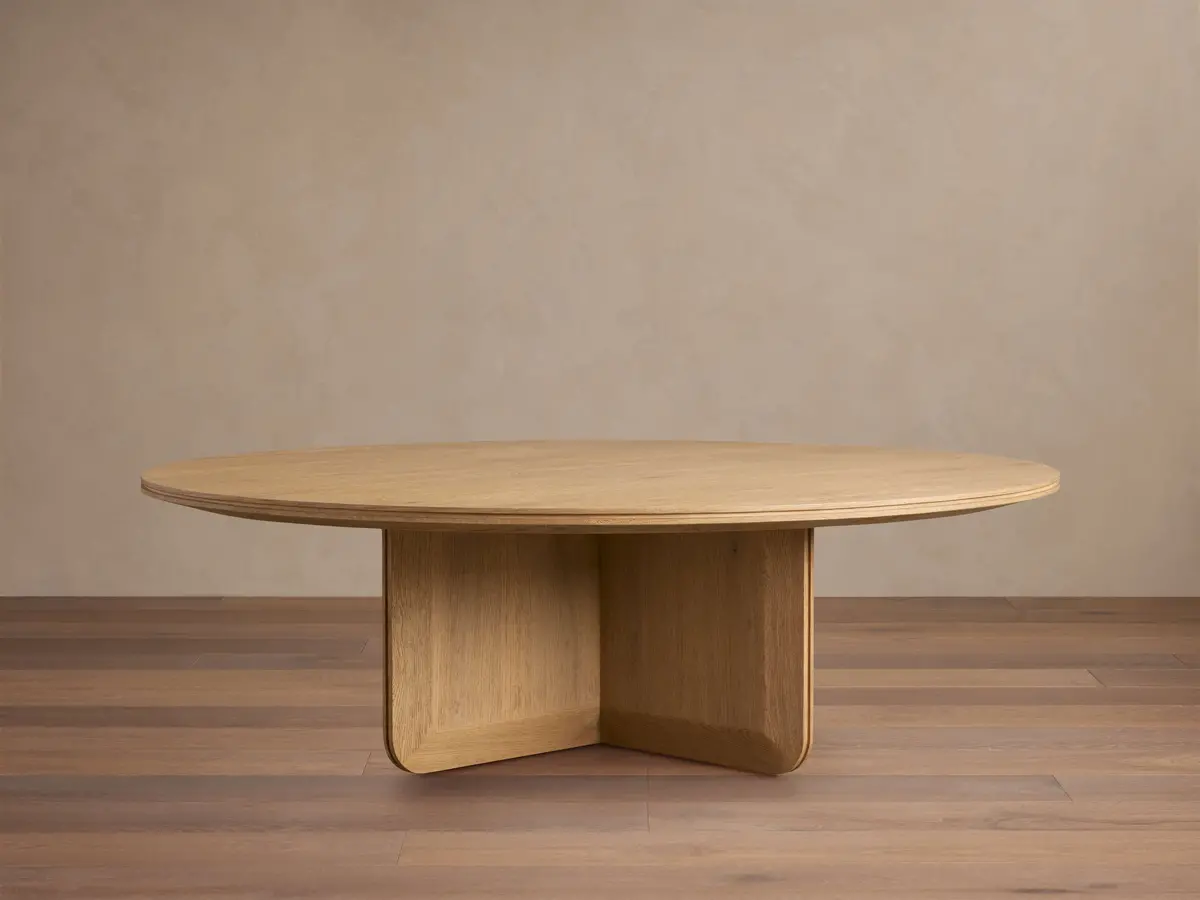 Felton Round Coffee Table In Honey 1