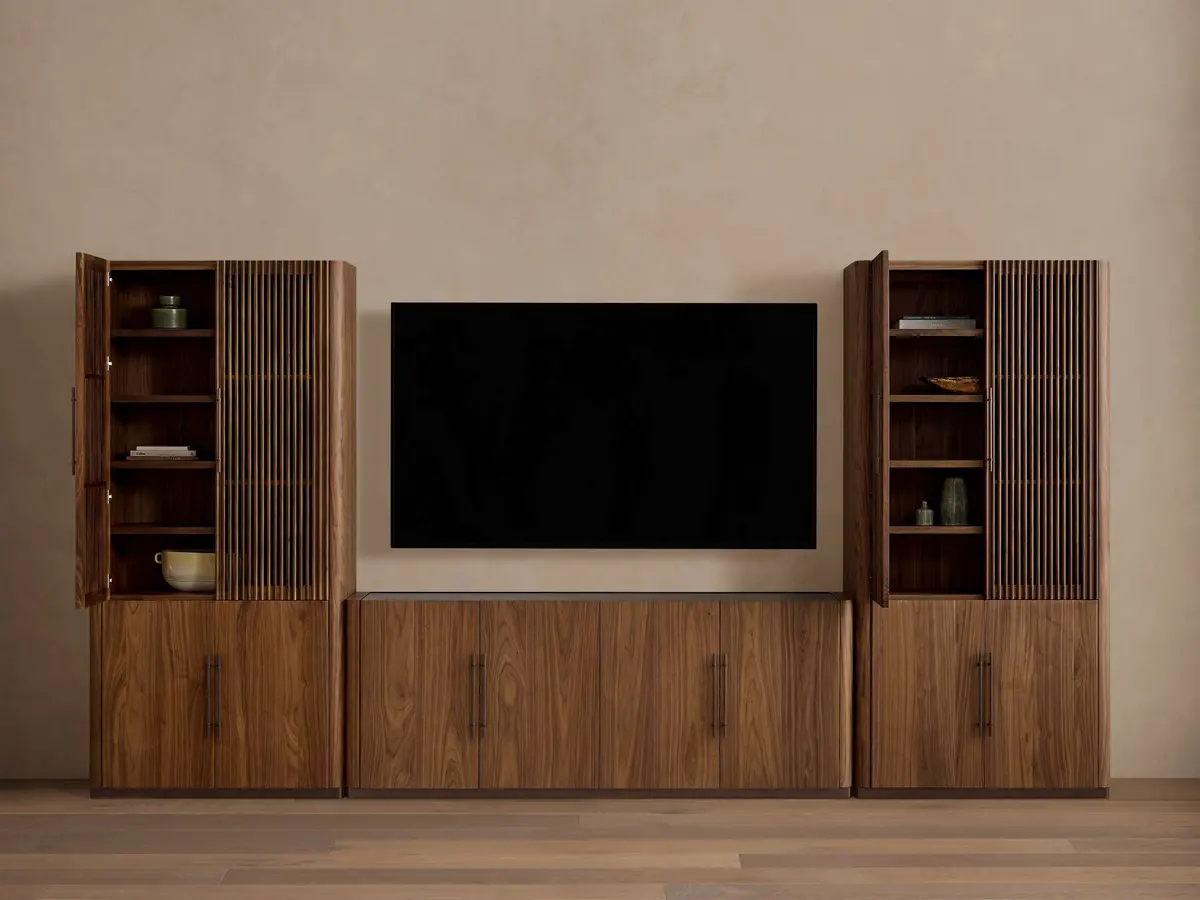 Piermont Modular Reeded Media Cabinet Set 1