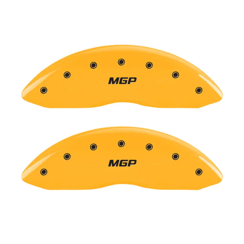 Mgp Engraved 4-Piston Caliper Covers – Front & Rear, Yellow Finish With Black Char, Fits 2003 Isuzu Ascender 1