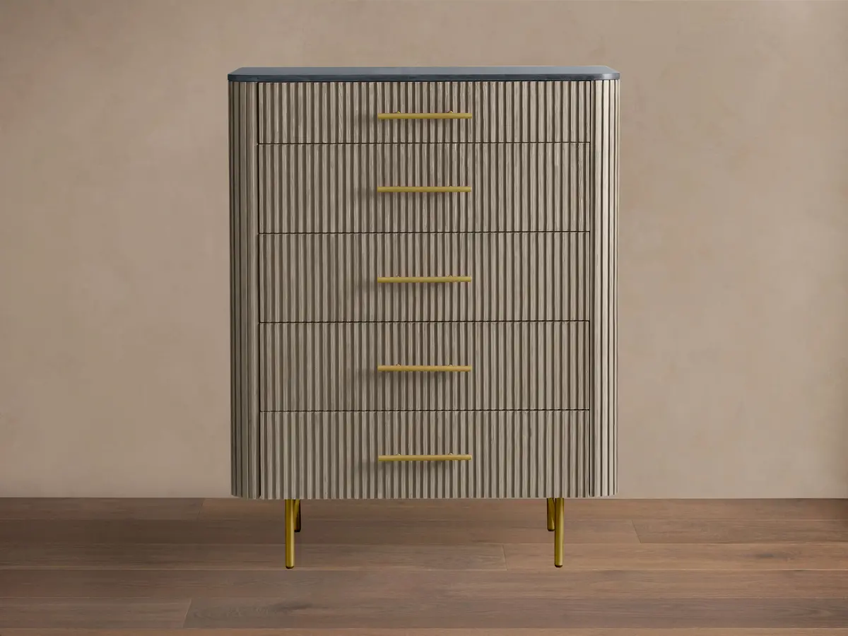Finnley Five-Drawer Dresser In Liath Smoke 1