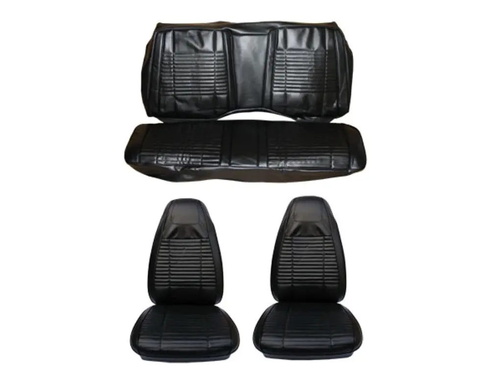 5501-Buk-C 1970 Dodge Challenger Front Bucket And Rear Bench Seat Cover Set 1