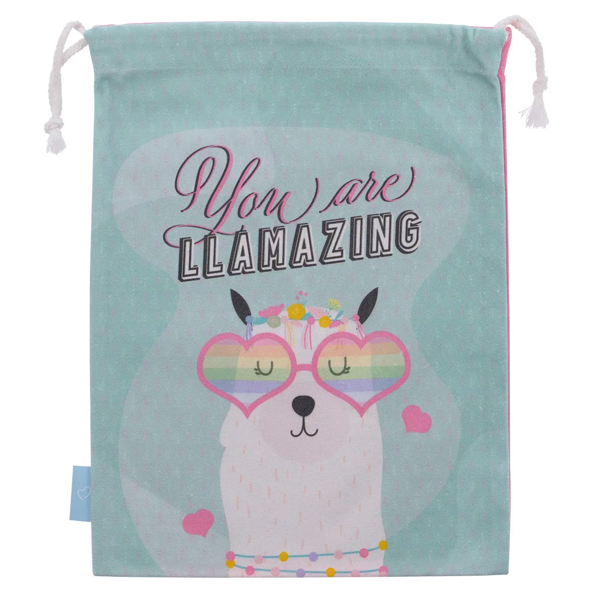 You Are Llamazing Large Cotton Drawstring Bag 1