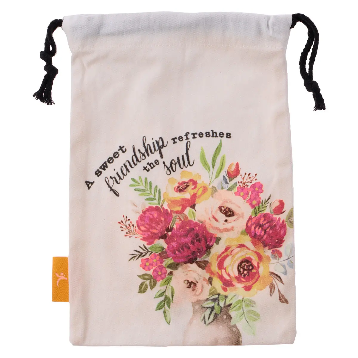 A Sweet Friendship Small Cotton Drawstring Bag - Proverbs 27:9 1