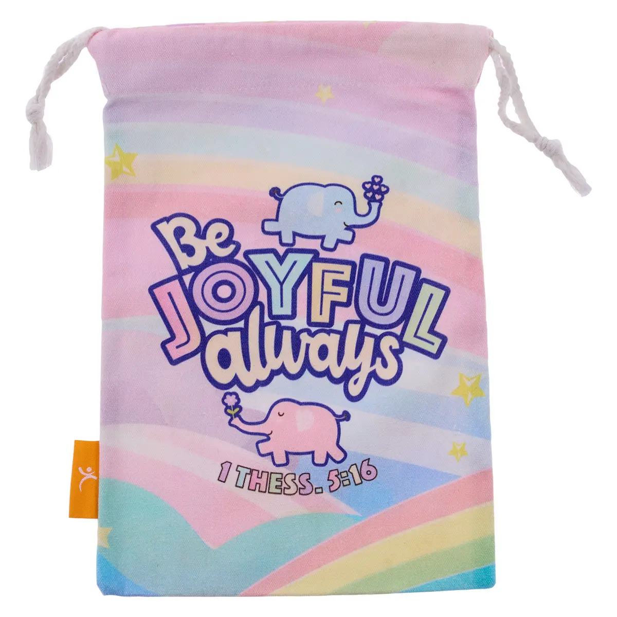 Be Joyful Always Small Cotton Drawstring Bag - 1 Thess. 5:16 1