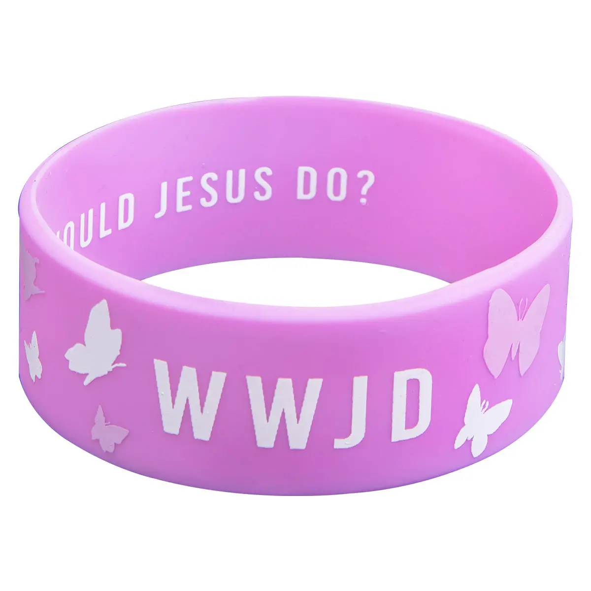 Wwjd Purple Silicone Wristband 1
