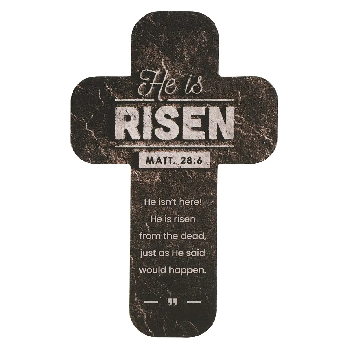 He Is Risen Black Cross Bookmark Set Of 6 - Matthew 28:6 1