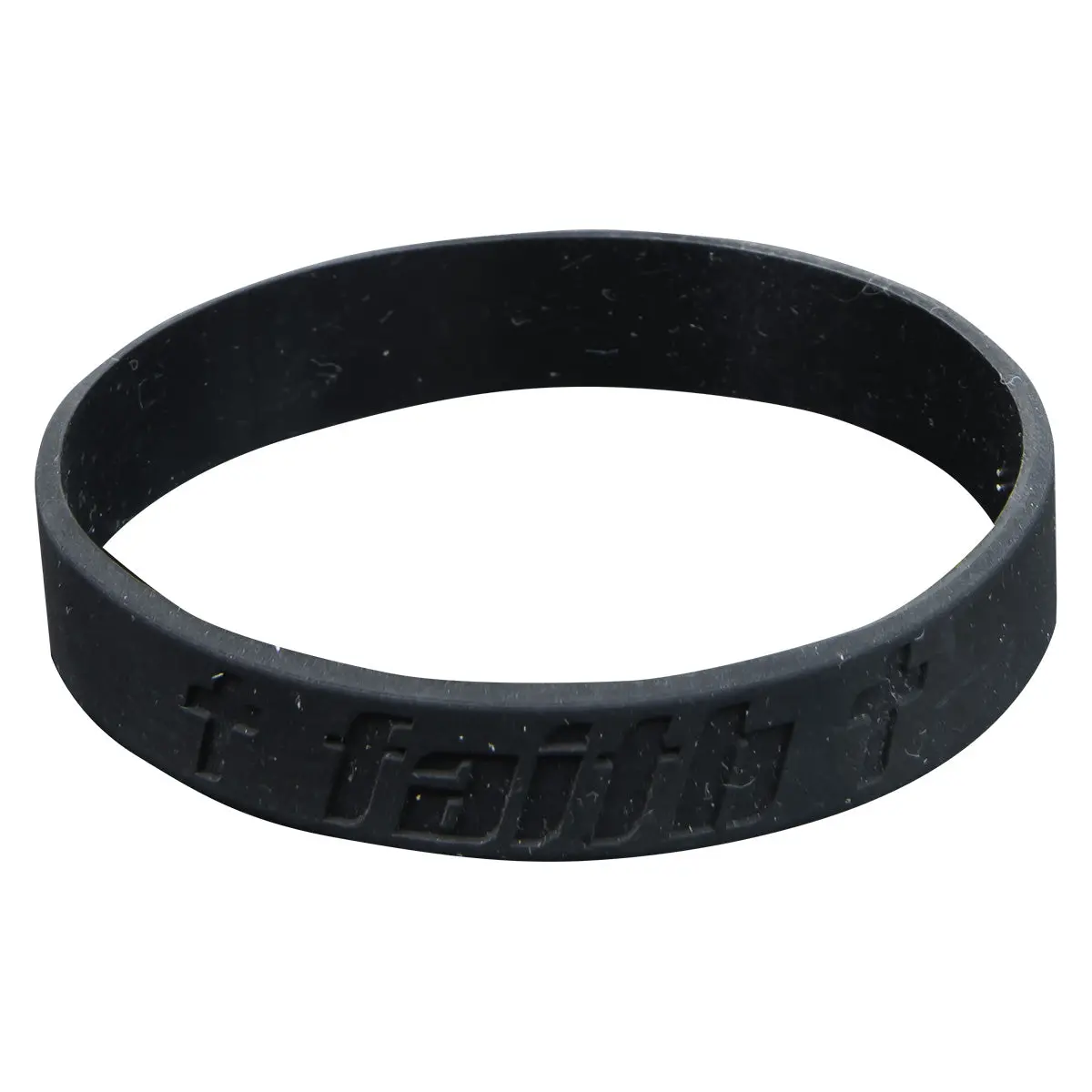 Faith Black Silicone Wristbands 1