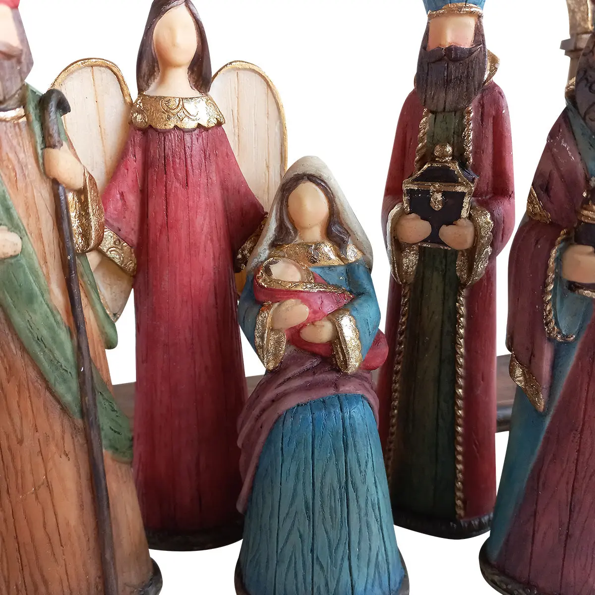 Christmas Nativity With House & Cross Set Of 9 2
