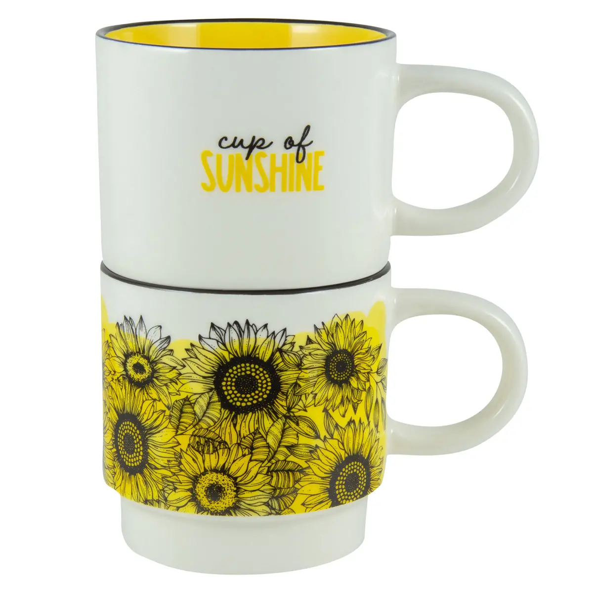 Cup Of Sunshine Stackable Two Piece Ceramic Mug Set 1