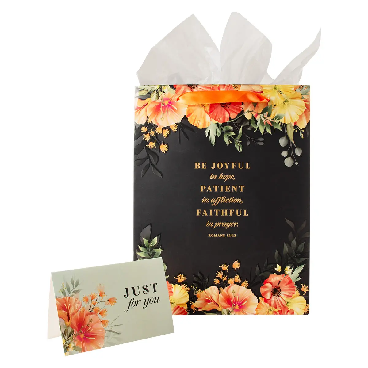 Be Joyful In Hope Large Portrait Gift Bag With Card - Romans 12:12 1
