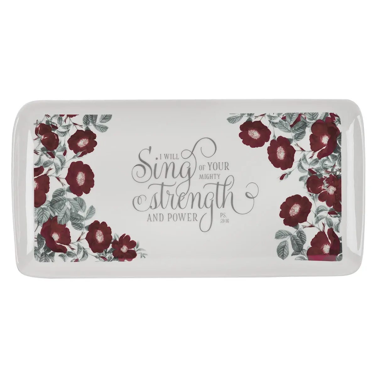 I Will Sing Of Your Mighty Strength Ceramic Cookie Plate - Psalms 59:16 1