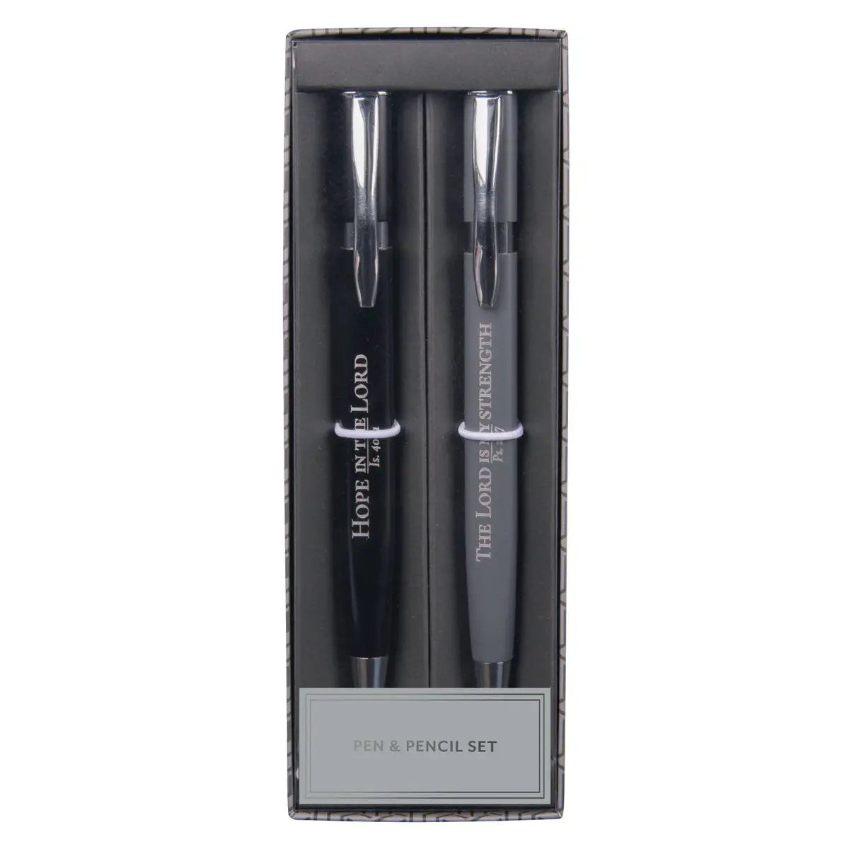 Hope In The Lord & The Lord Is My Strength Black Pen And Grey Pencil Set 1