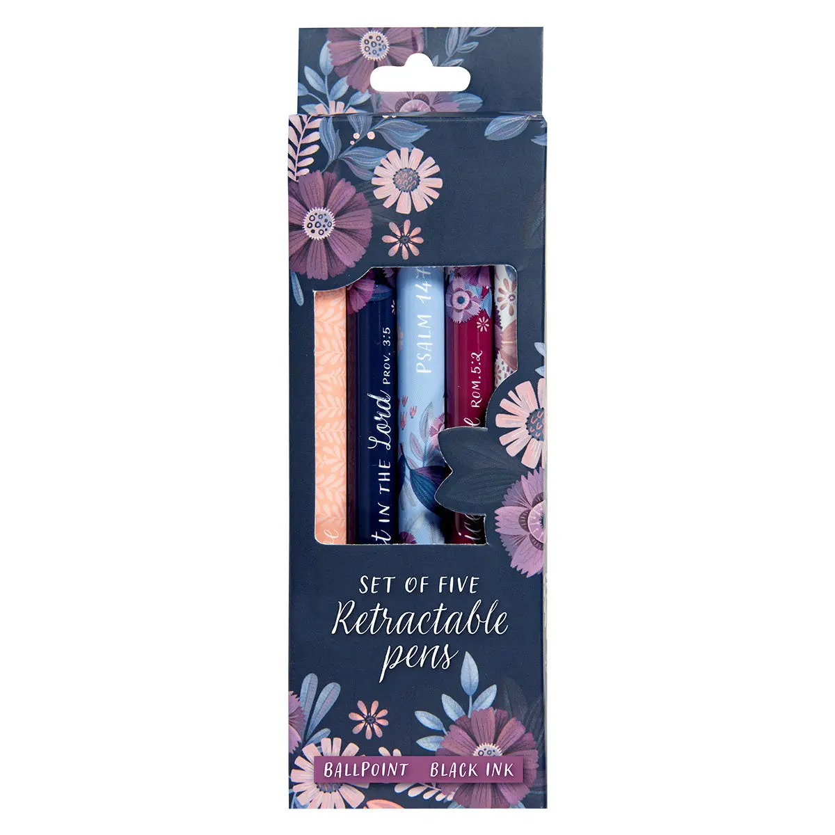 Hope In The Lord Five Piece Retractable Pen Set - Proverbs 3:5 1