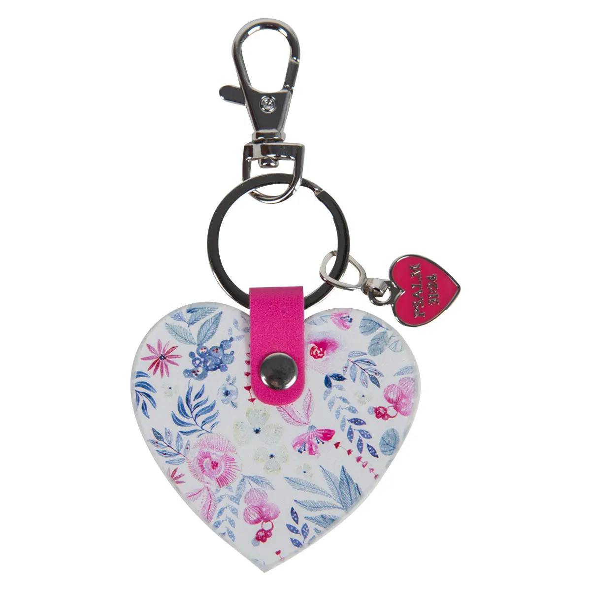 Take Courage Heart Shaped Faux Leather Key Ring - Psalms 31:24 1
