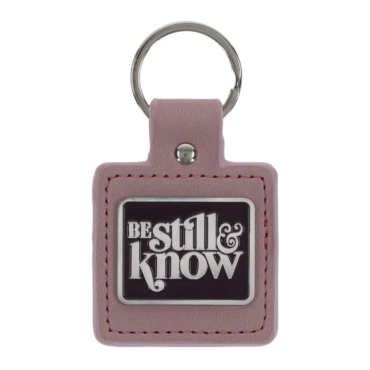 Be Still And Know Metal And Faux Leather Key Ring 1