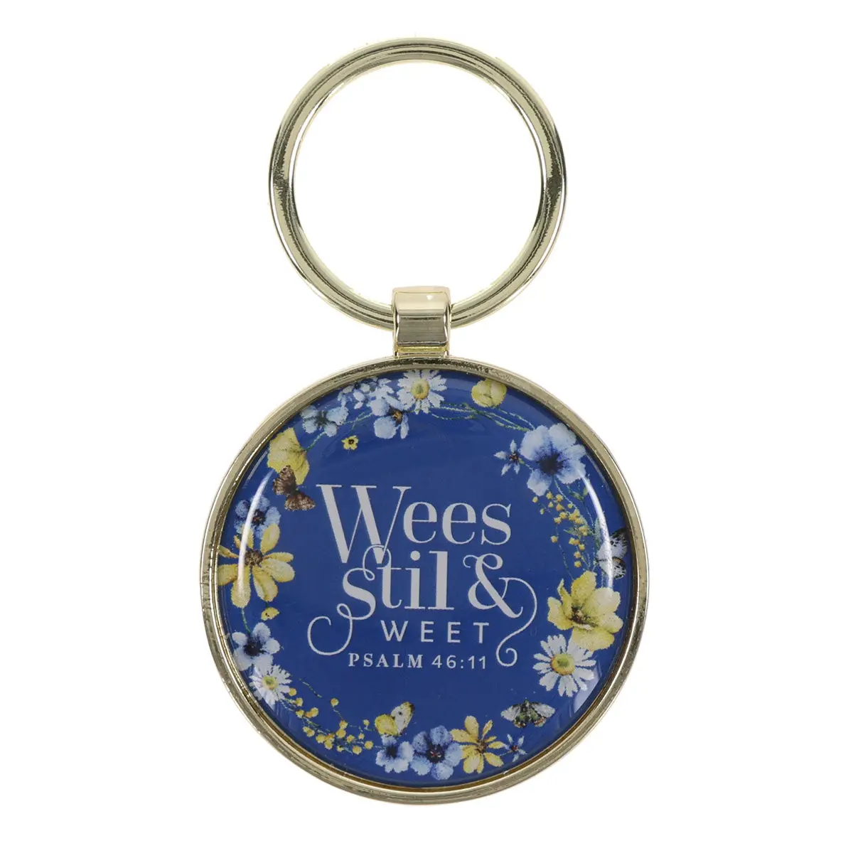 Wees Stil En Weet Afrikaans Epoxy Metal Key Ring 1