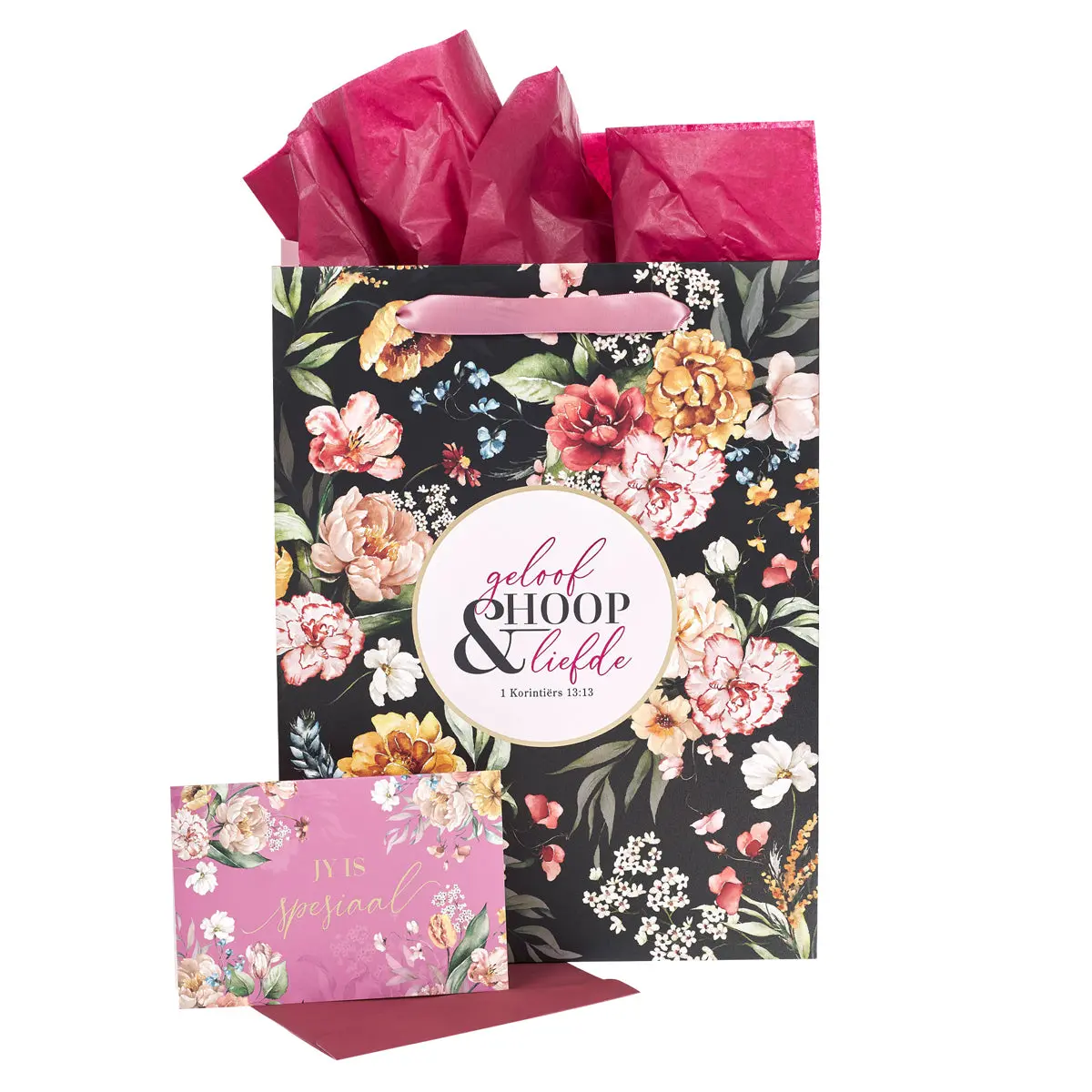 Geloof Hoop En Liefde Afrikaans Portrait Gift Bag With Card 1