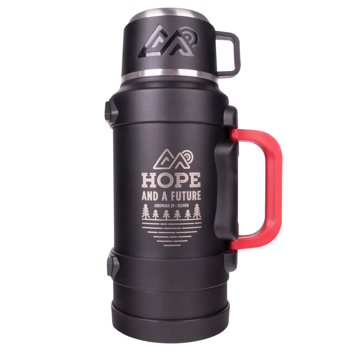 Hope And A Future Black Stainless Steel Thermal Flask With Cup 1