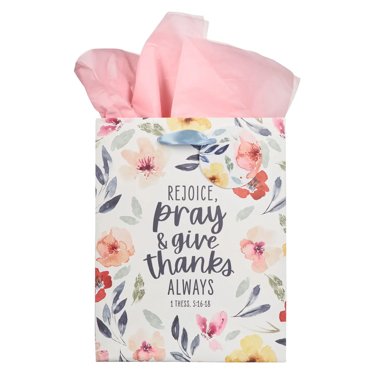 Rejoice, Pray And Give Thanks Always Medium Gift Bag With Gift Tag 1