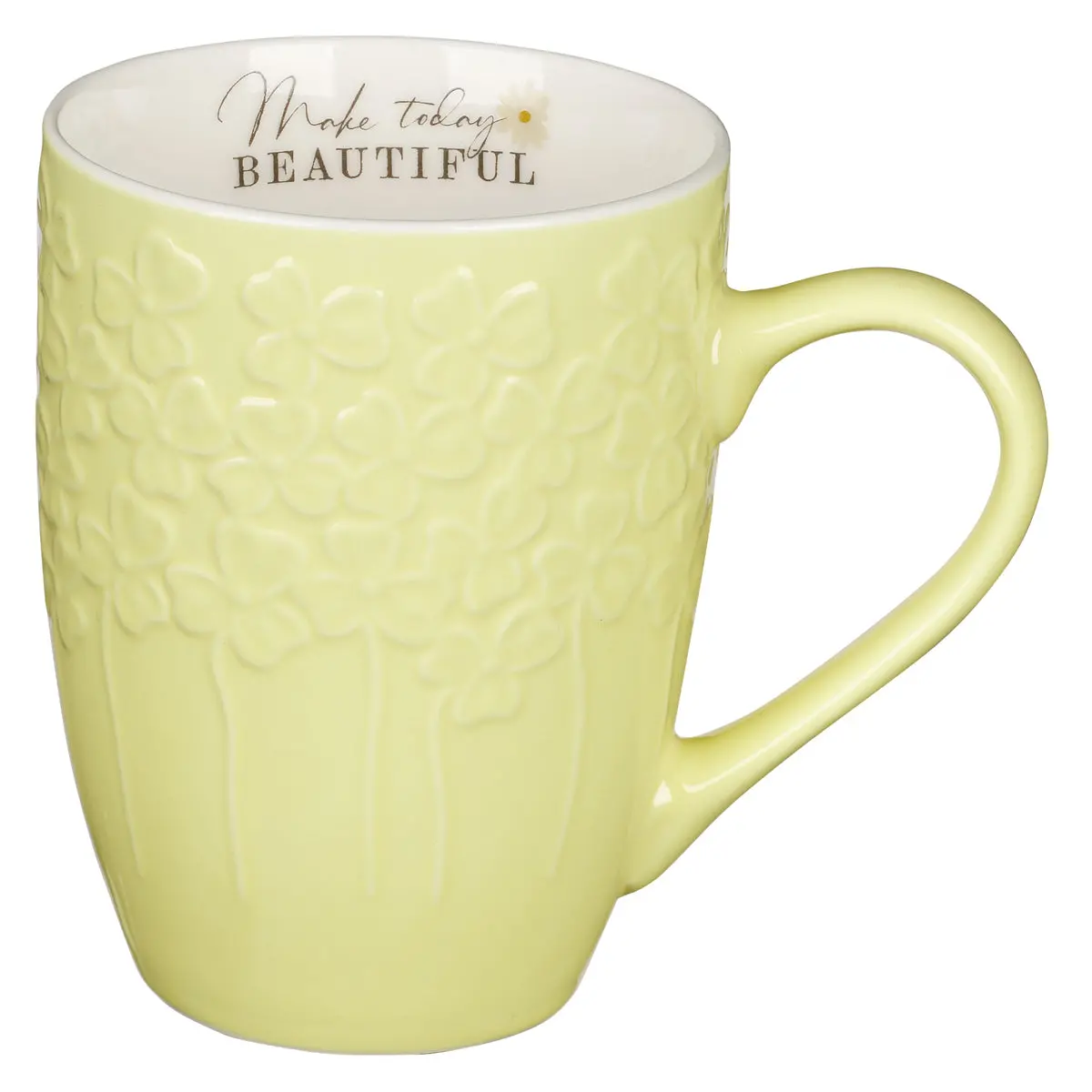 Make Today Beautiful Yellow Ceramic Mug 1