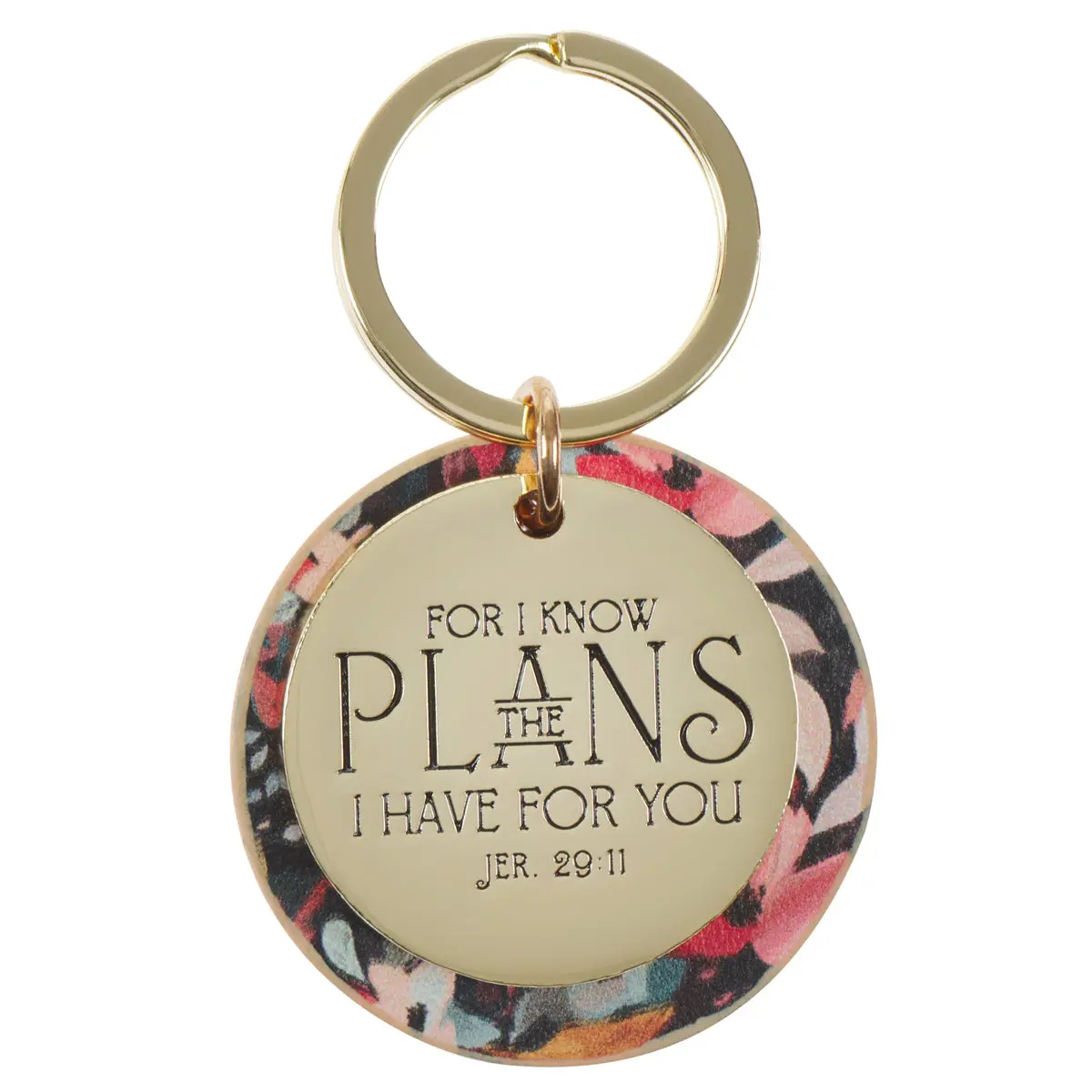 For I Know The Plans I Have For You Faux Leather Key Ring With Metal Charm 1