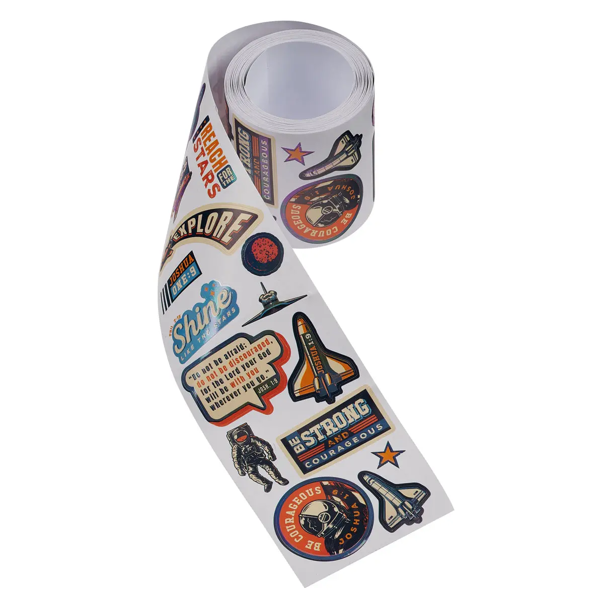 Strong And Courageous Motivational Sticker Roll 2