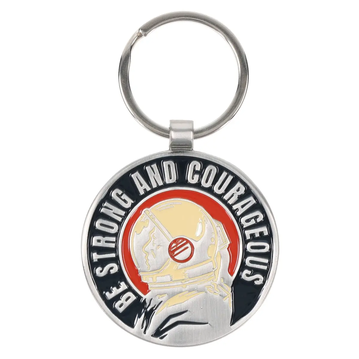 Be Strong And Courageous Metal Key Ring With Charm 1