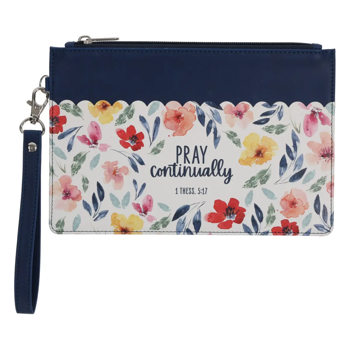 Pray Continually Faux Leather Zipper Pouch 1