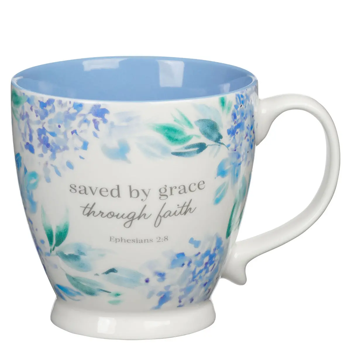 Saved By Grace Through Faith Floral Ceramic Mug 1