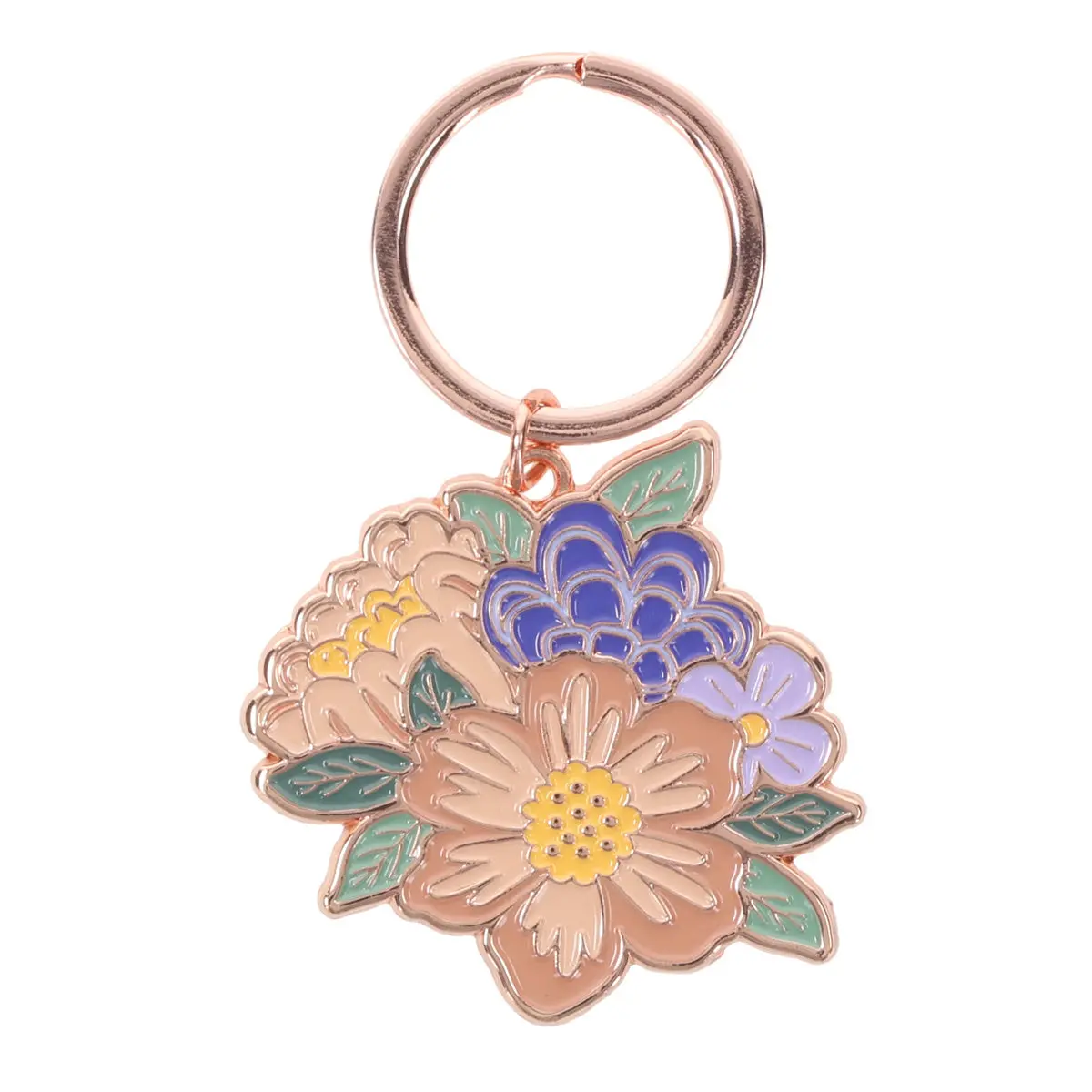 Wherever Life Plants You Bloom With Joy Metal Key Ring 1
