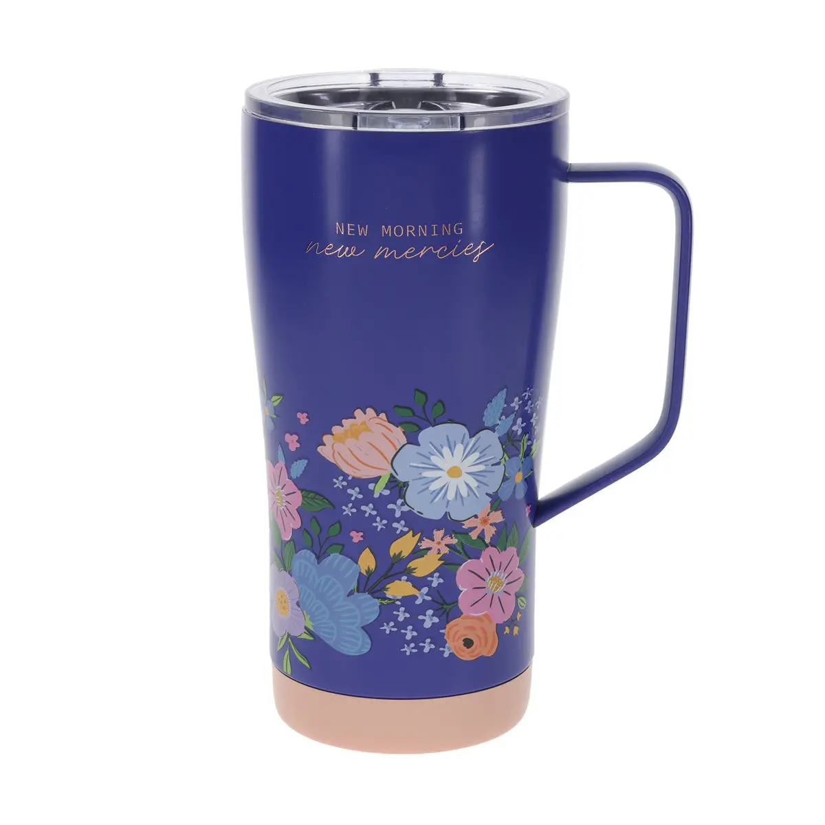 New Morning, New Mercies Stainless Steel Travel Mug With Handle 1
