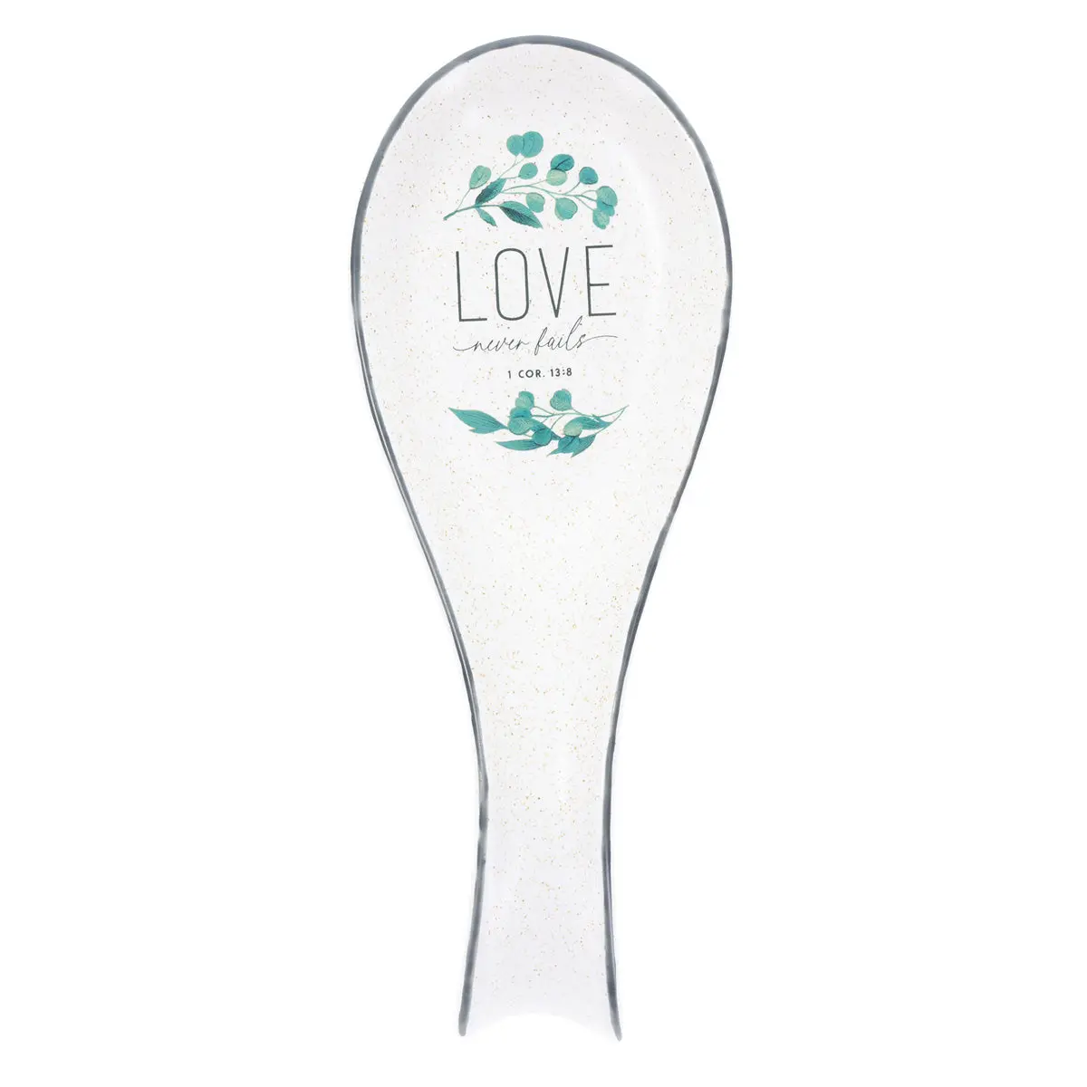 Love Never Fails Ceramic Spoon Rest 1