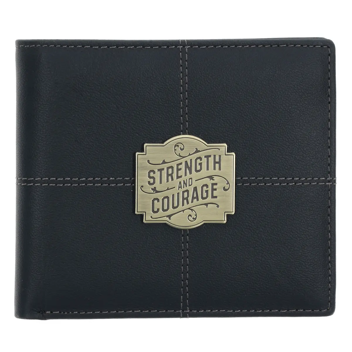 Strength And Courage Genuine Leather Wallet 1