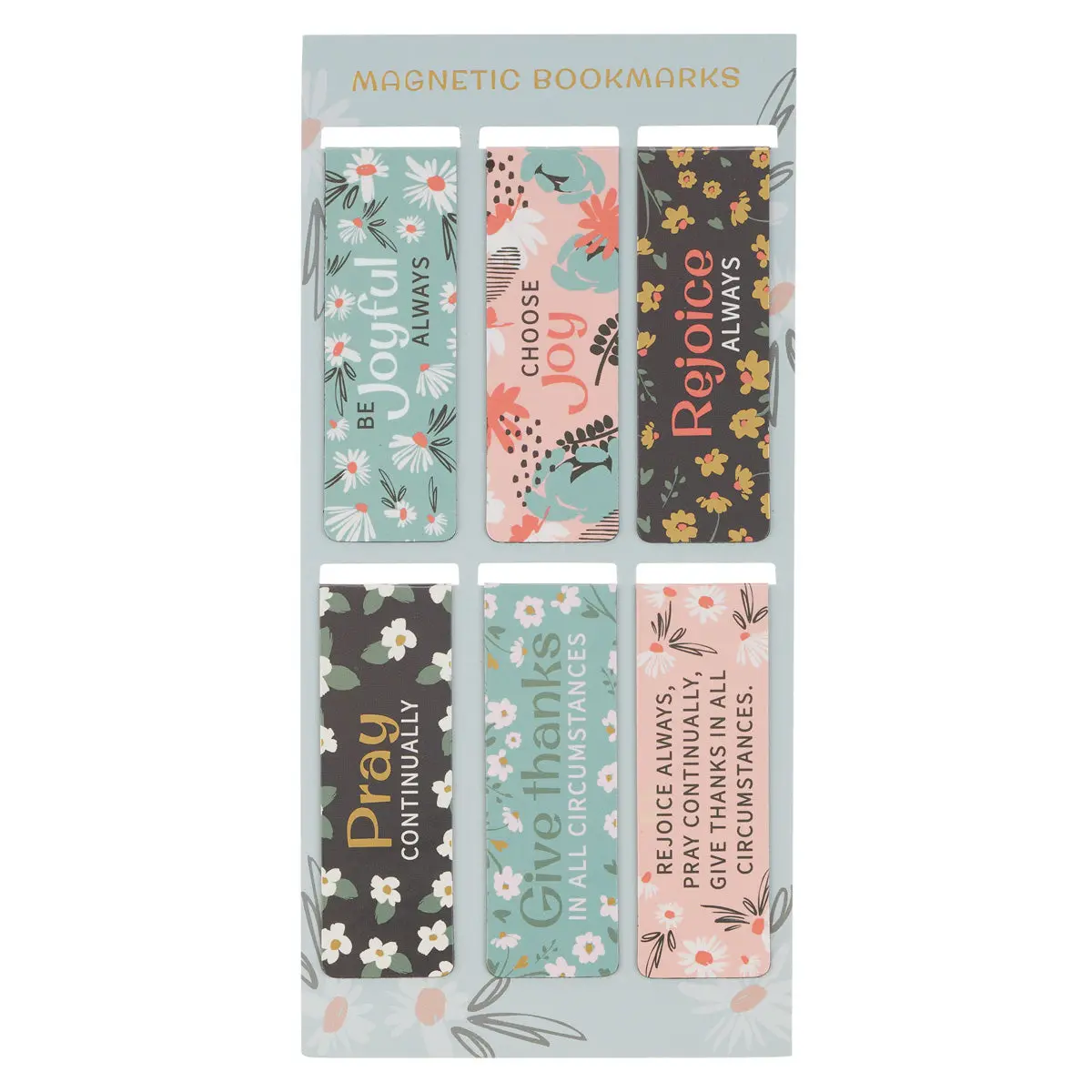 Be Joyful Always Six-Piece Magnetic Bookmark Set 1