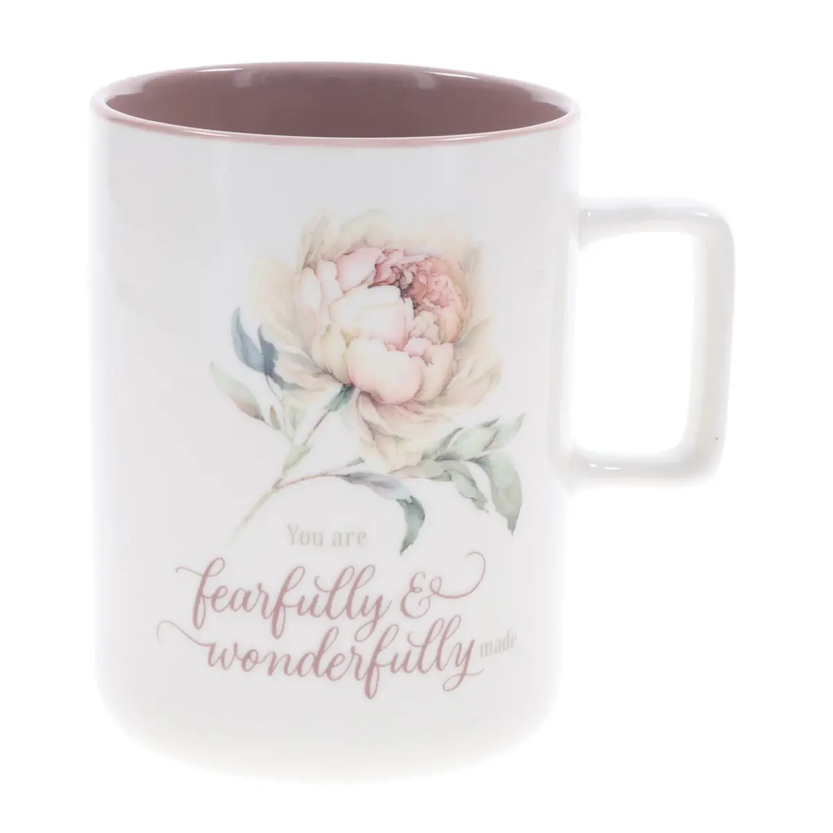 You Are Fearfully And Wonderfully Made Ceramic Mug With Pink Interior 1