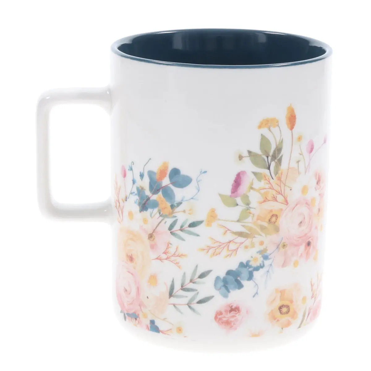 His Love Endures Forever Ceramic Mug With Teal Interior 2