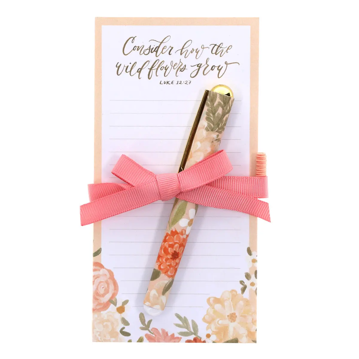 Consider How The Wildflowers Grow Magnetic Notepad With Pen 1