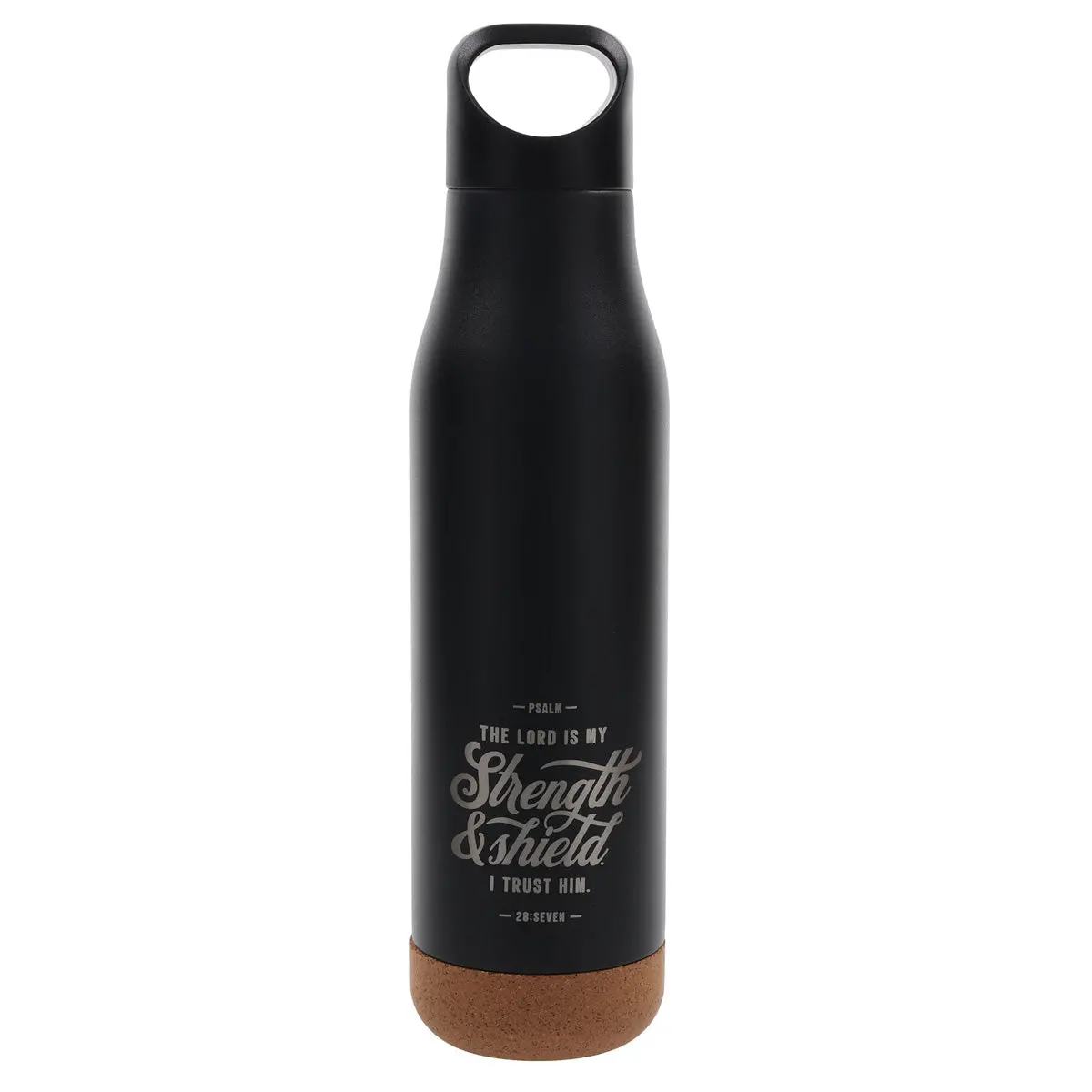 The Lord Is My Strength And Shield Stainless Steel Water Bottle With Cork Base 1