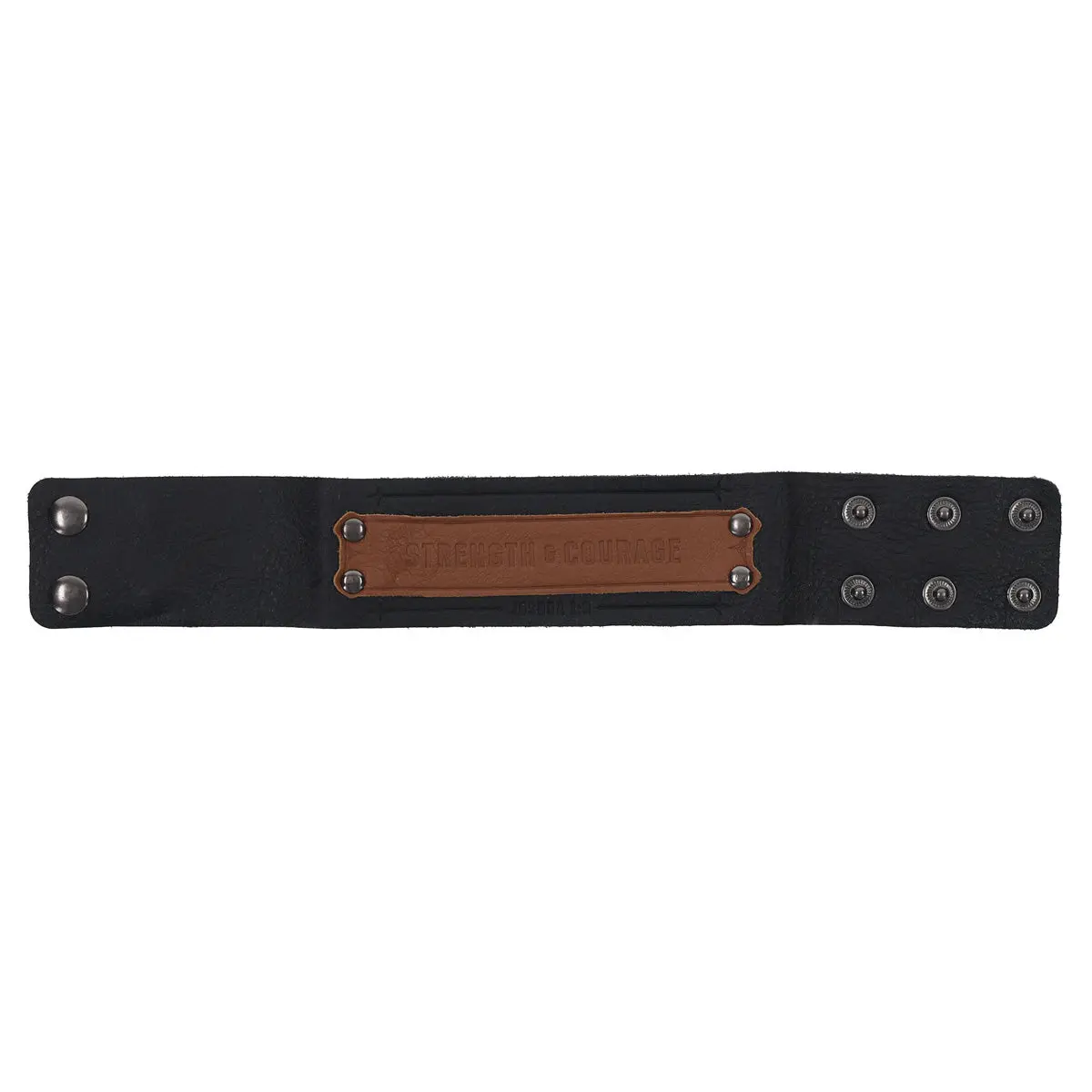 Strength And Courage Black And Brown Genuine Leather Wriststrap 1