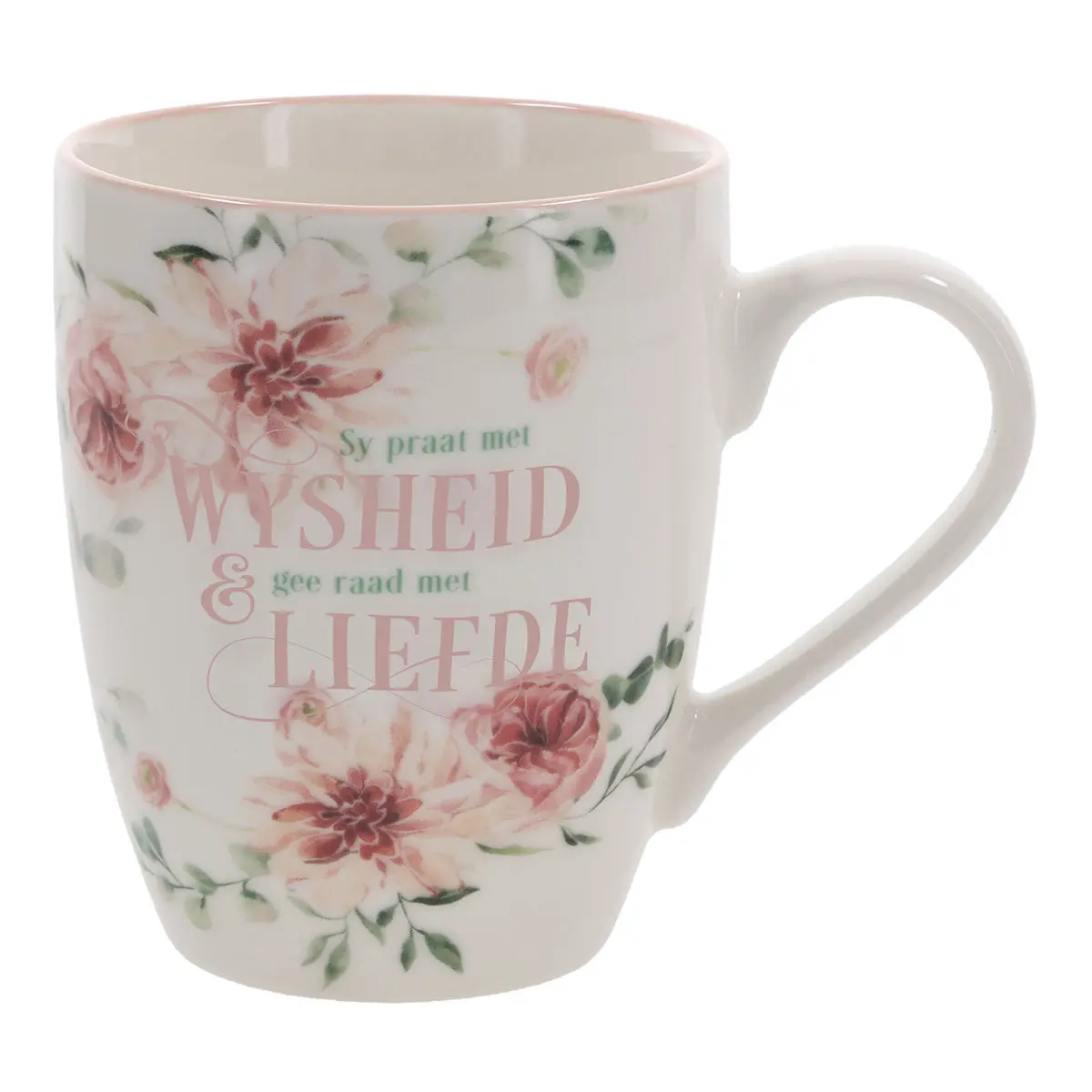 Sy Praat Met Wysheid En Gee Raad Met Liefde Afrikaans Ceramic Mug 1