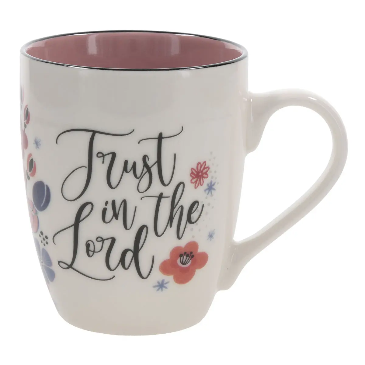 Trust In The Lord Ceramic Mug With Pink Interior 1