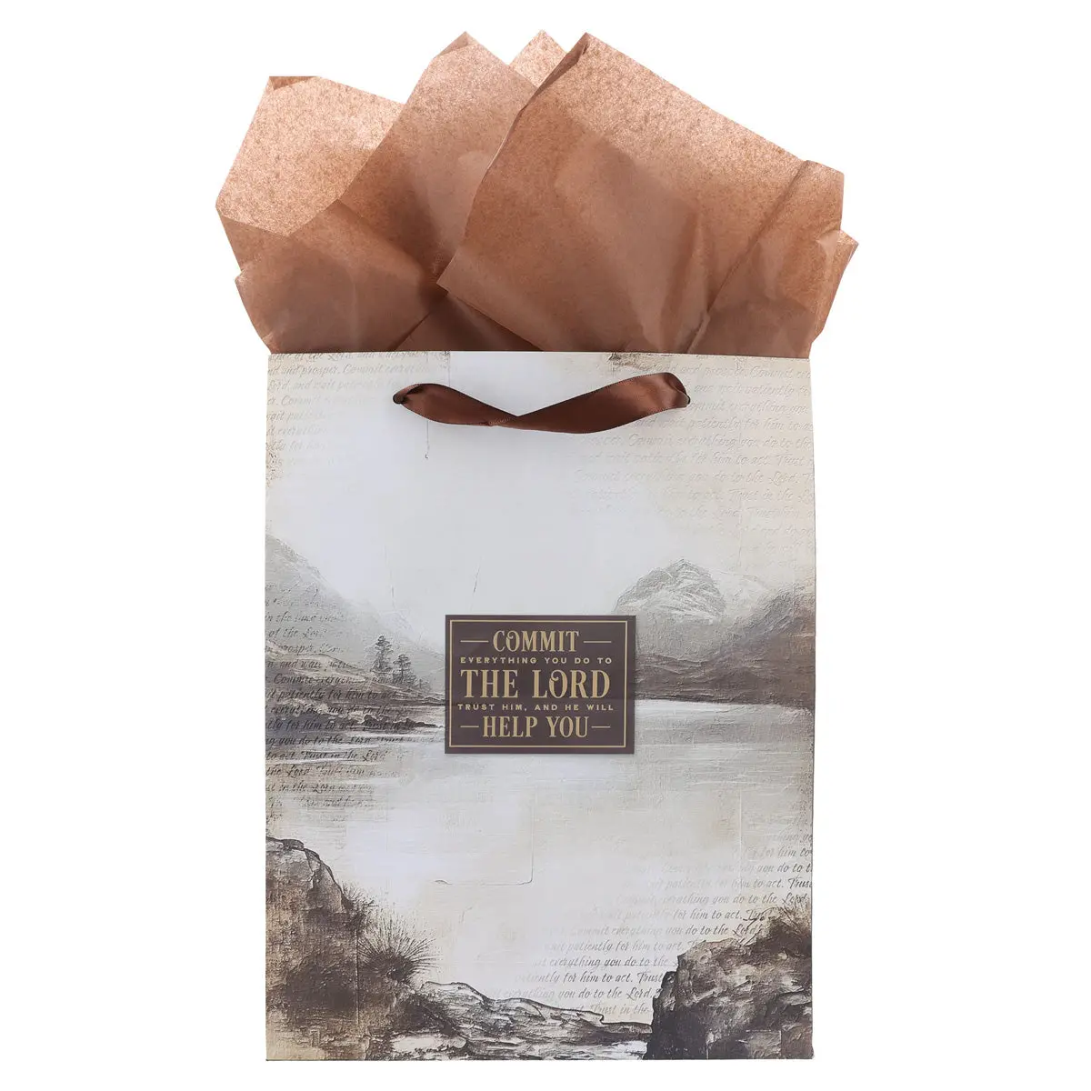 Commit To The Lord Large Portrait Gift Bag With Card 1