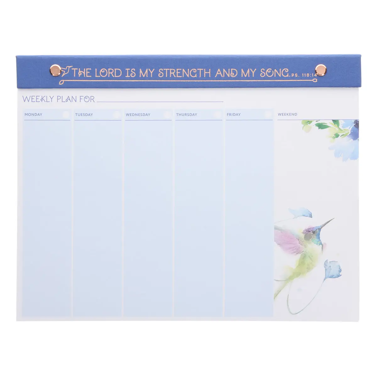 A4 Weekly Desk Planner - The Lord Is My Strength And My Song 1
