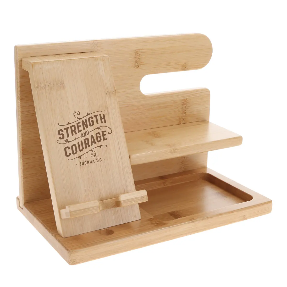 Strength And Courage Bamboo Organizer 1