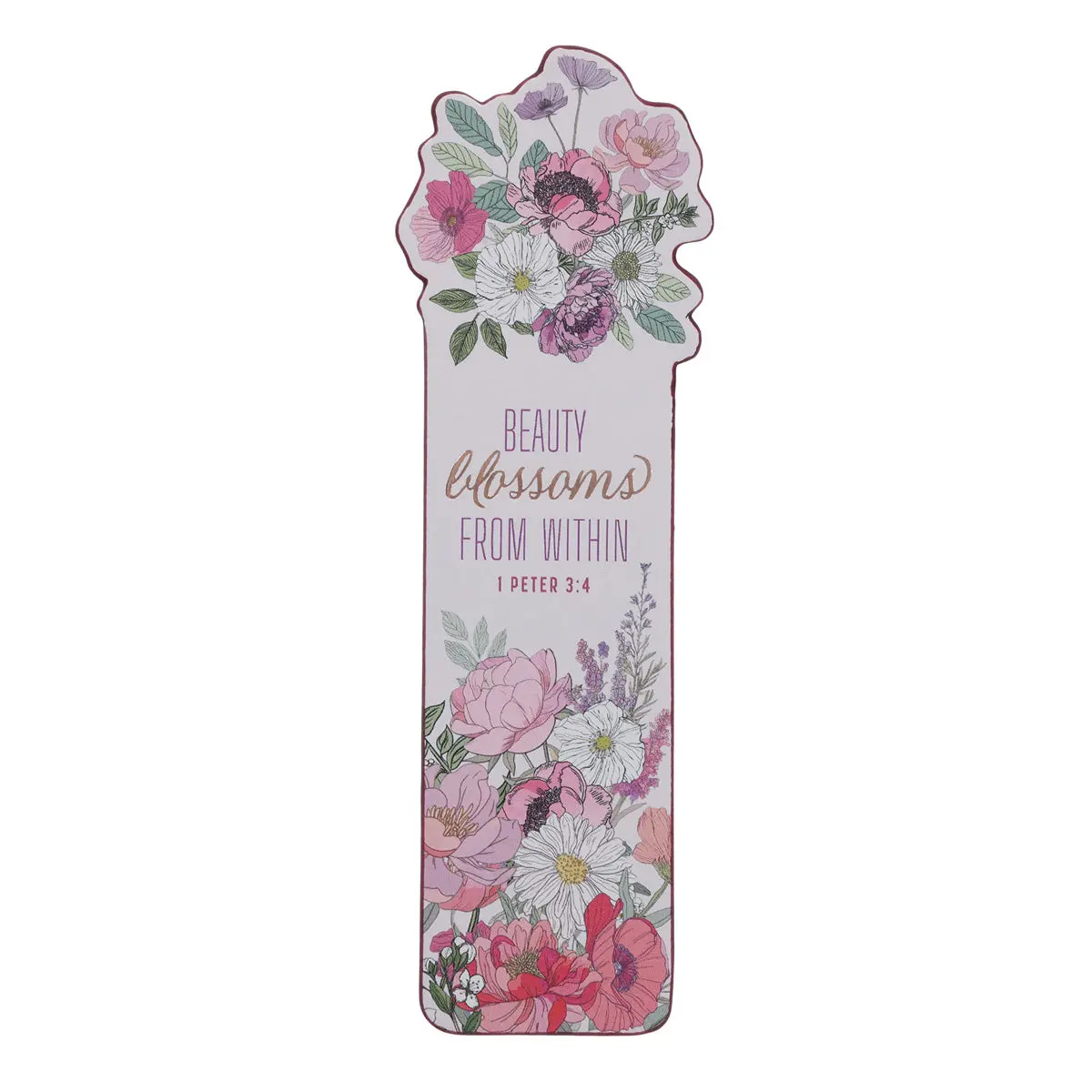 Beauty Blooms From Within Faux Leather Bookmark 1