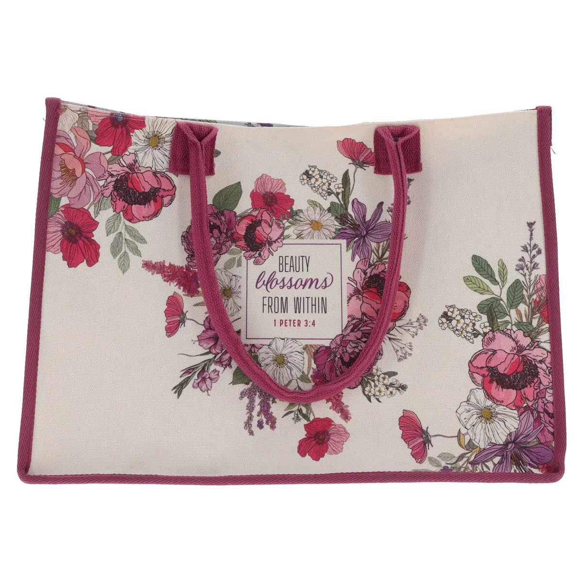 Beauty Blossoms From Within Canvas Tote Bag 1