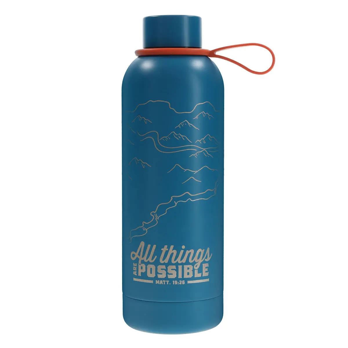 All Things Are Possible Stainless Steel Water Bottle With Glow In The Dark Decorative Sticker Sheet 1